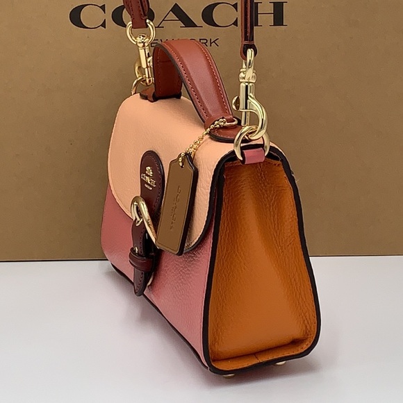 KLEO TOP HANDLE IN COLORBLOCK (COACH C8161) Gold/faded Blush Multi - Picture 4 of 16